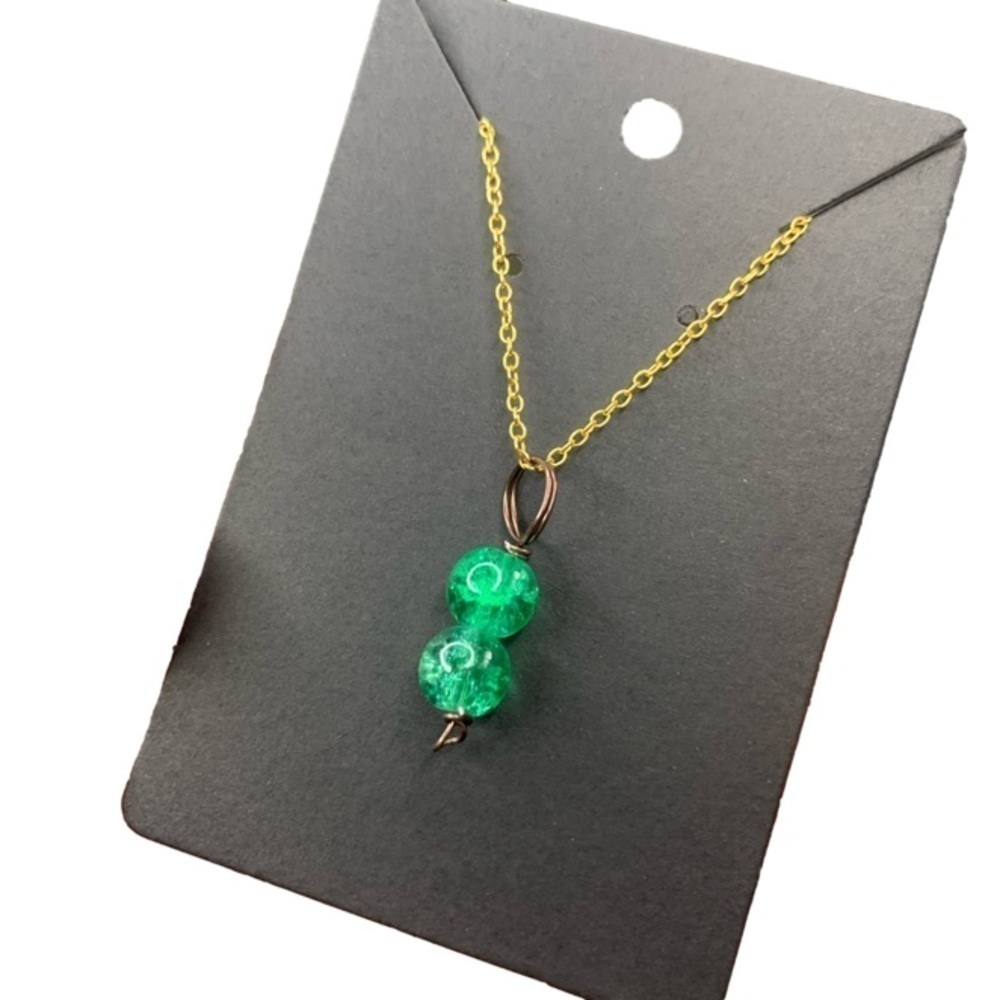 Green glass handmade necklace